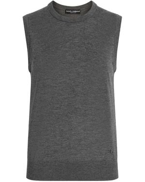 Dolce & Gabbana Ribbed Vest - Gray