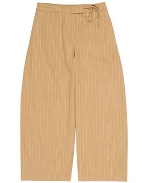 Bimba Y Lola Striped Barrel Trousers - Natural