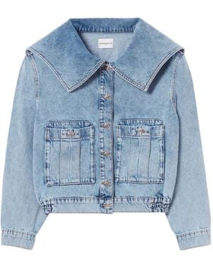Claudie Pierlot Flap-Pocket Collared Denim Jacket - Blue