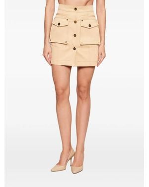 Elisabetta Franchi ボタンポケットミニスカート - ナチュラル