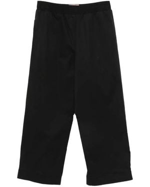Plan C Elasticated-Waistband Trousers - Black