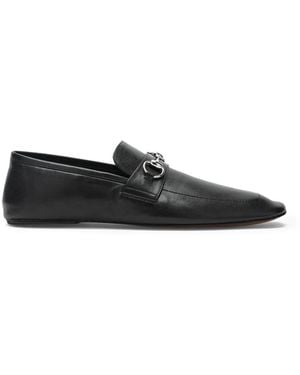GUCCI ブラックレザー スリッポンローファー メンズ Gucci スリッポンシューズ | Lyst
