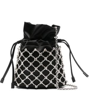 Aquazzura Crystal Lover Bucket Bag - Black