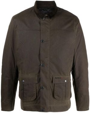 Barbour Brunden Wax Corduroy-Collar Jacket - Grey