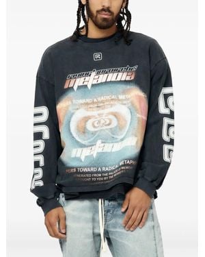 RRR123 Divinity Paper Garden Langarmshirt - Blau