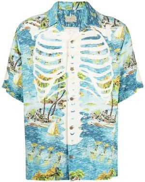 Kapital Overhemd Met Print - Blauw