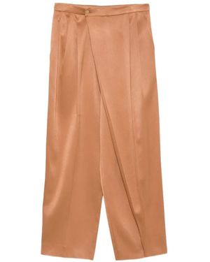 Alberta Ferretti Wrap-Front Pleated Pants - White