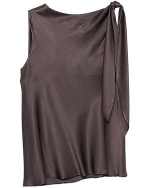 Antonelli Knot-Detail Sleeveless Top - Brown