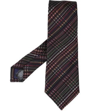 Paul Smith Cravate En Soie Mélangée À Motif Pied-De-Poule - Black