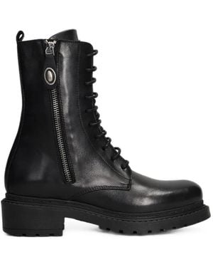 METISSE Lace-Up Combat Boots - Black