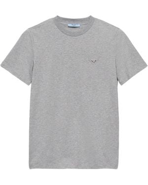 Prada Camiseta con parche del logo - Gris