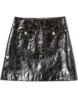 Claudie Pierlot Lederrock Mit Taschendetail - Schwarz