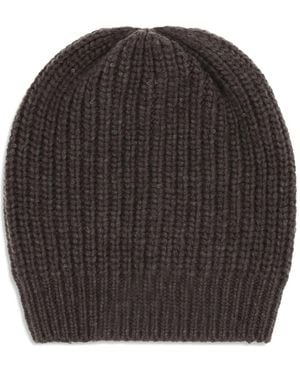 Brunello Cucinelli Ribbed Sequin-Embellished Beannie Hat - Black