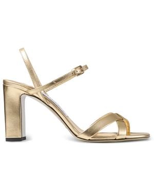 Jimmy Choo Elsy Block Heels 85 - Metallic