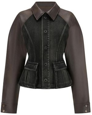 Oude Waag Washed Paneled Jacket - Black