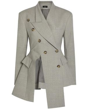 A.W.A.K.E. MODE Asymmetric Double-Breasted Jacket - Gray