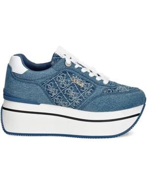 Guess Camrio11 Monogram Platform Trainers - Blue
