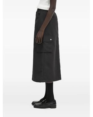 Carhartt Logo-Patch A-Line Midi Skirt - White