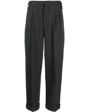 Nanushka Houndstooth-Pattern Cropped Trousers - Black