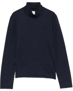 Eleventy Long-Sleeve Roll-Neck T-Shirt - Blue
