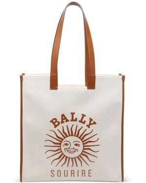 Bally Easy Logo-Print Tote Bag - White