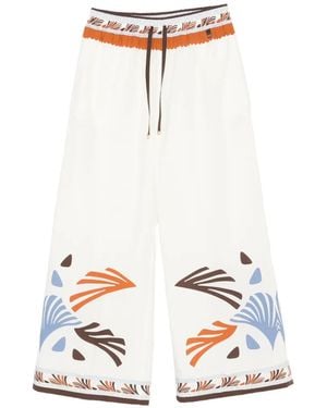 Herno Cotton Polyester Trousers - White