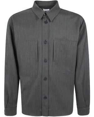 Laneus Patch-Pocket Wool Shirt - Gray
