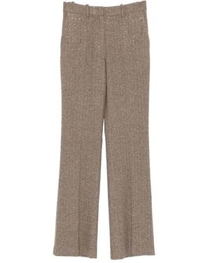 ERMANNO FIRENZE Hose mit Fischgrätenmuster - Grau