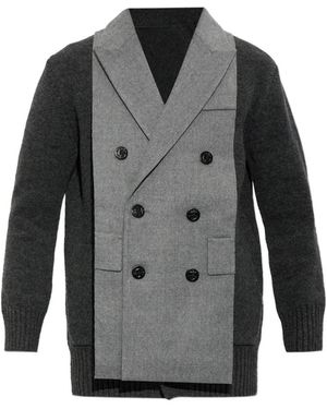 Sacai Cardigan À Boutonnière Croisée - Grey