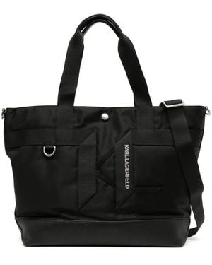 Karl Lagerfeld Shopper Mit Logo-Prägung - Schwarz