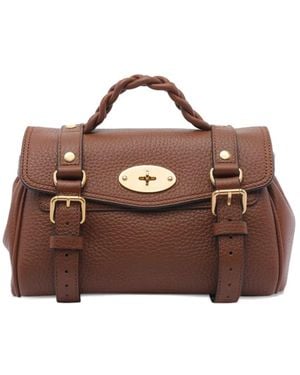 Mulberry Mini Alexa Braided-Handle Shoulder Bag - Brown