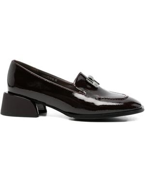 Linda Baumann Patent-Leather Loafers - Black