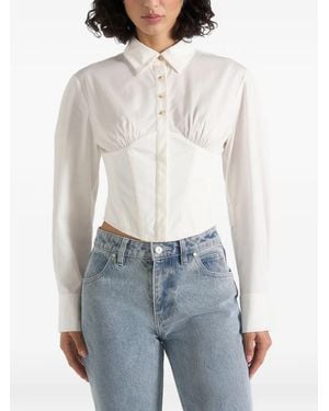Manière De Voir Margot Cotton Corset Shirt - White