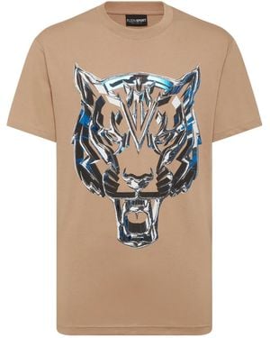 Philipp Plein Chrome Tiger Tシャツ - ナチュラル