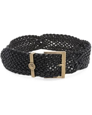 Etro Woven Coin-Buckle Belt - Black
