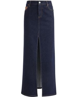 Alice + Olivia Denim Midi Skirt - Blue