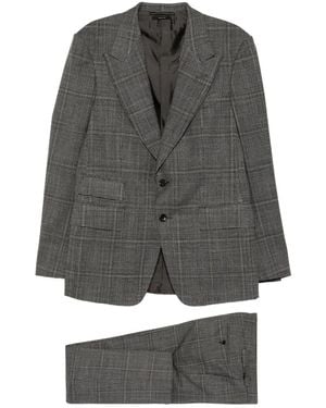 Tom Ford Checked Single-Breasted Suit - Gray