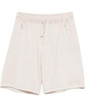 Eleventy Drawstring-Fastening Track Shorts - White
