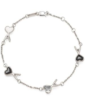 Ami Paris Pulsera De Latón Con Detalle Ami De Cœur Martillado - Blanco