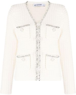 Self-Portrait Cardigan con paillettes - Neutro