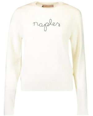 Lingua Franca Naples Crew Neck Jumper - White