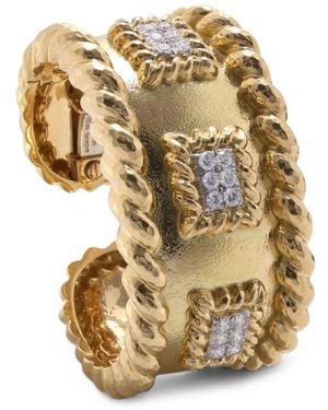 David Webb Rope Edge Diamond Cuff Bracelet - Metallic