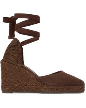 Castañer Joyce Pointed-Toe Wedge Pumps - Brown