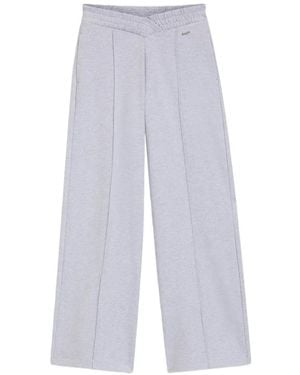 HUGO Logo-Plaque Wide-Leg Track Trousers - White