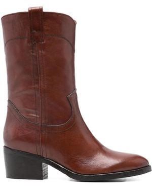 CURIOSITÉ Bottines Rovere 2808 En Cuir - Marron