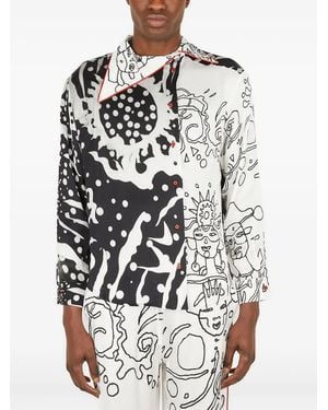 Honey Fucking Dijon Abstract-Print Shirt - White