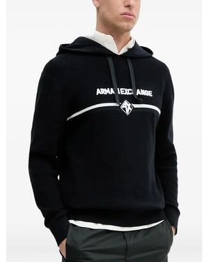 ARMANI EXCHANGE ロゴ パーカー - ブラック