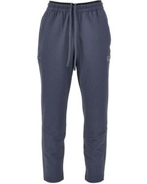 EA7 Logo-Print Waffle-Knit Track Pants - Blue