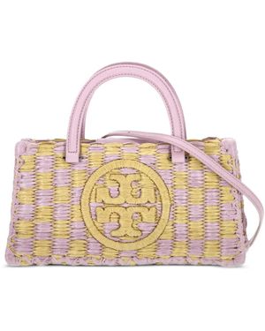 Tory Burch Borsa Tote Ella Piccola Con Applicazione Logo - Viola