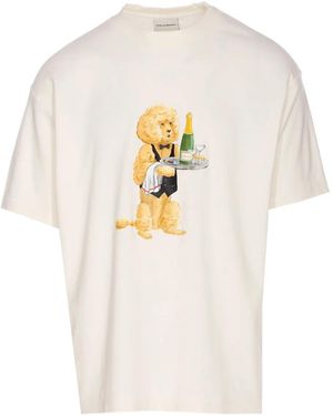 Drole de Monsieur Poodle Print Crewneck T-Shirt - White